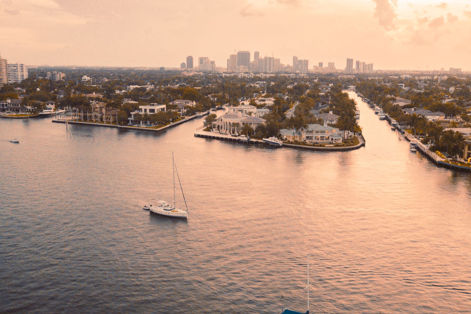 Fort Lauderdale waterway near Port Everglades, departure point of the Fort Lauderdale to Bimini ferry