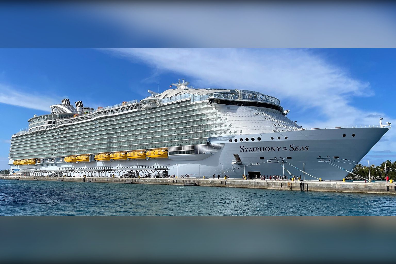 Symphony of the Seas cruise ship docked in Nassau